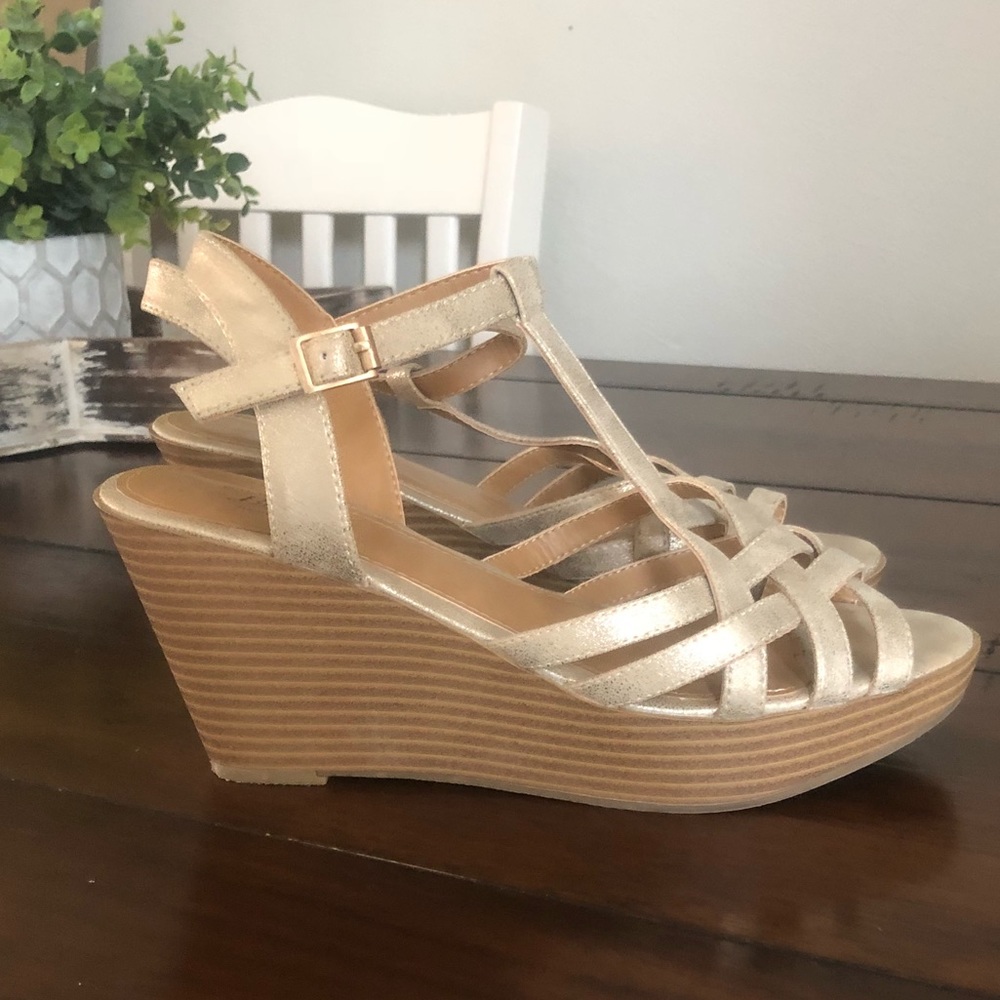 Gold Wedge Sandals
